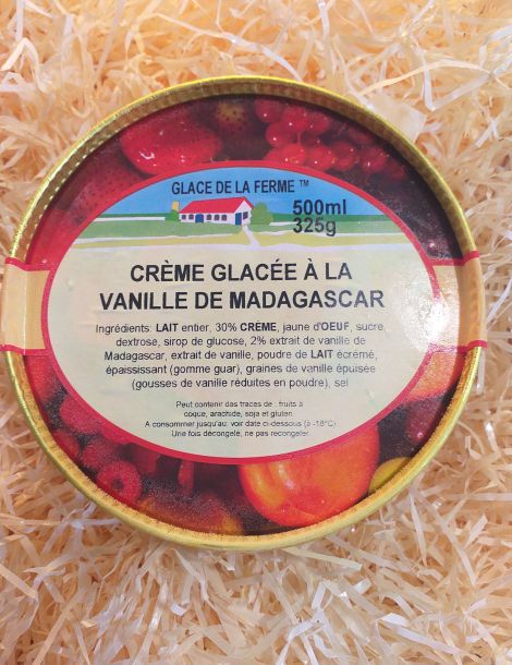 Crème glacée à la vanille de Madagascar de la Ferme Bidard 500ml